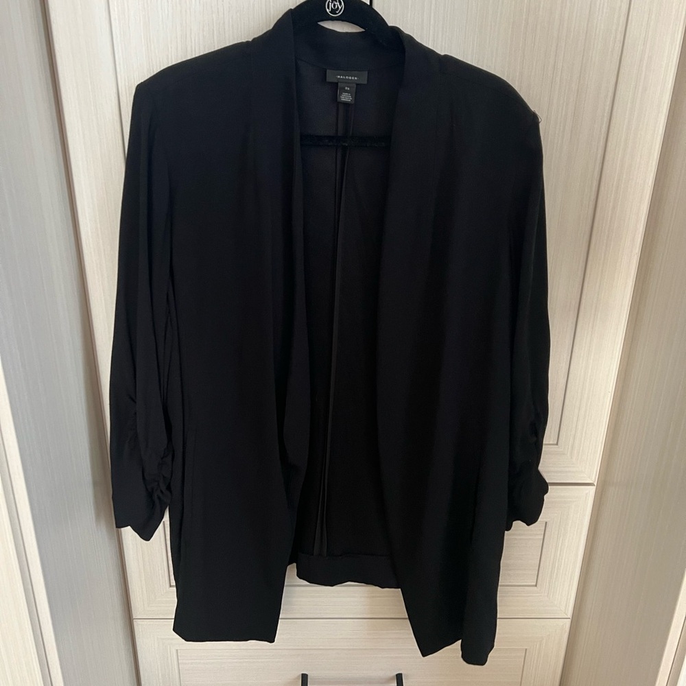 Halogen open front black blazer 3X